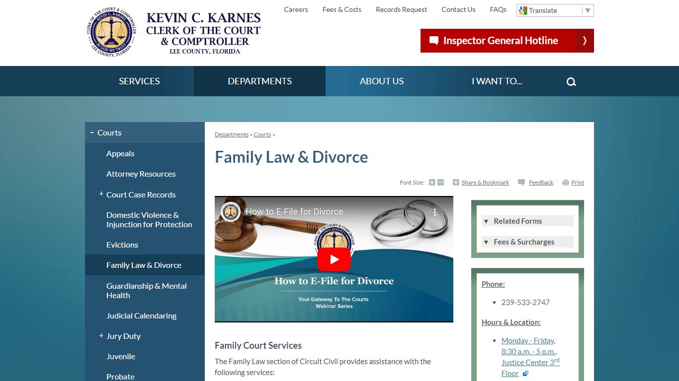 Family Law & Divorce | Lee County Clerk of Court, FL