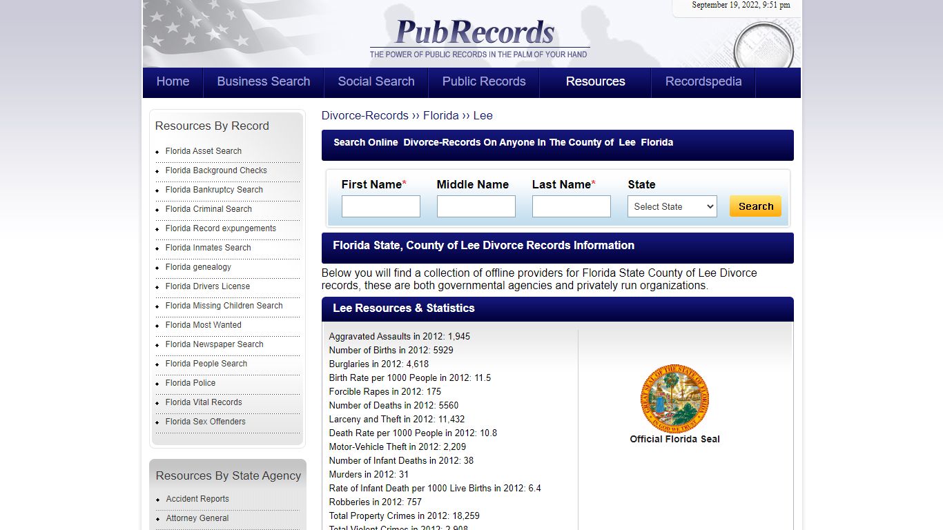 Lee County, Florida Divorce Records